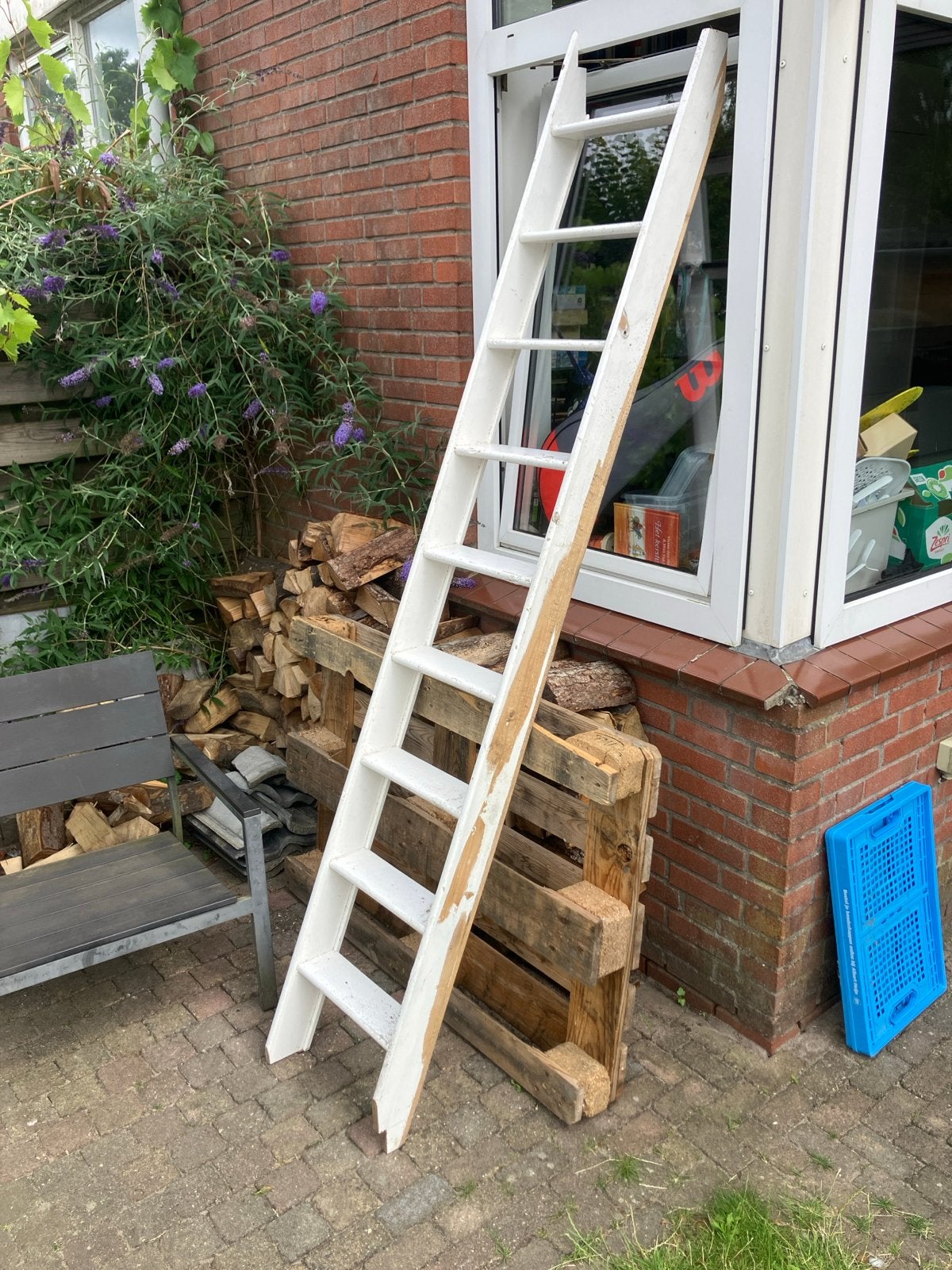 Oude vlizotrap / ladder voor decoratie of hoogslaper, Ophalen, Gebruikt, Ladder, 2 tot 4 meter