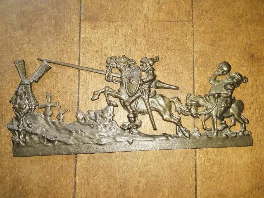 Muurdecoratie Don Quichotte DRU gietijzer, Tuin en Terras, Ophalen of Verzenden, Gebruikt
