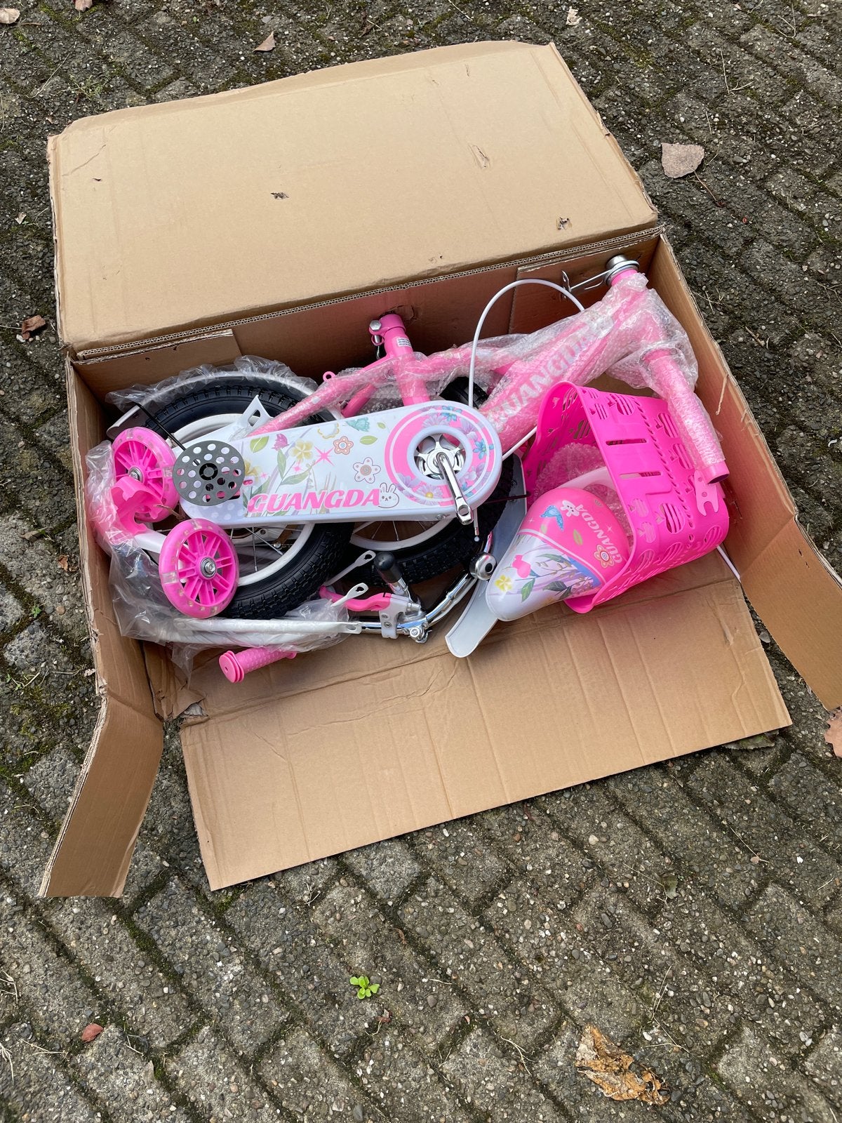 Nieuwe Meisjes Kinderfiets 12 inch met Zijwieltjes en Mandje, Fietsen en Brommers, Ophalen, Terugtraprem, Zijwieltjes, Nieuw