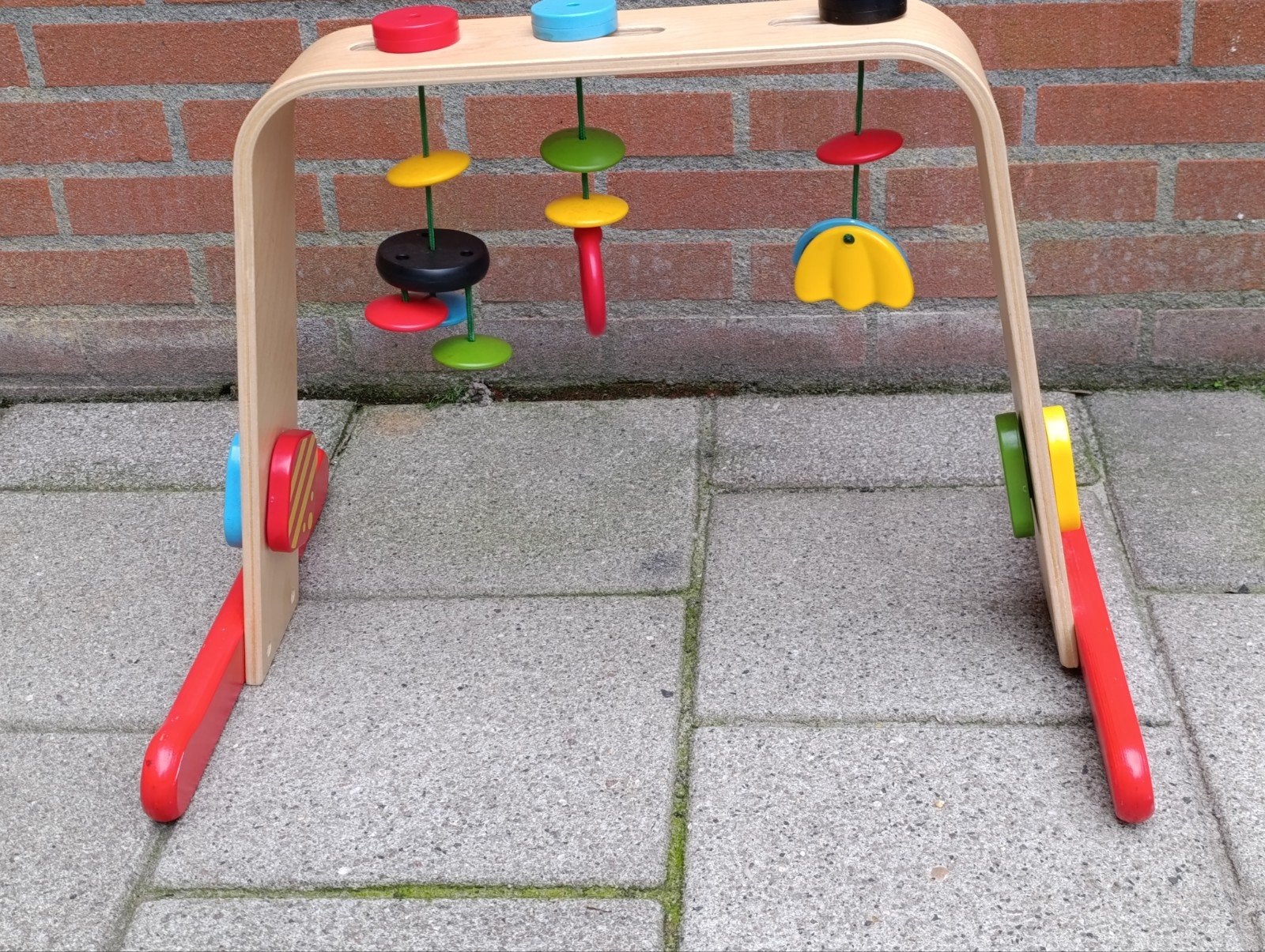 Houten Babygym met Kleurrijke Hangers, Ophalen of Verzenden, Zo goed als nieuw, Babygym