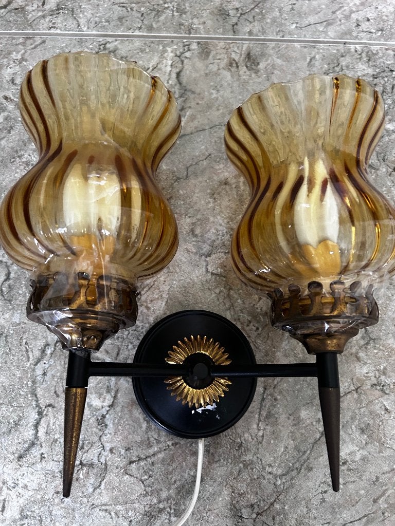 Retro wandlamp mid century, Ophalen, Gebruikt, Wandlamp