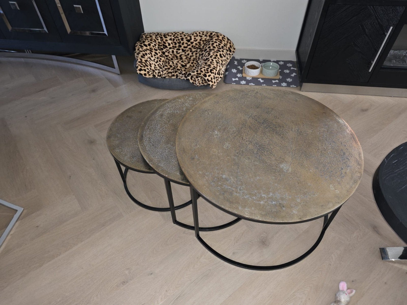 Salontafel Richmond - Set van 3 ronde bijzettafels, Ophalen, Gebruikt, 50 tot 100 cm, Rond