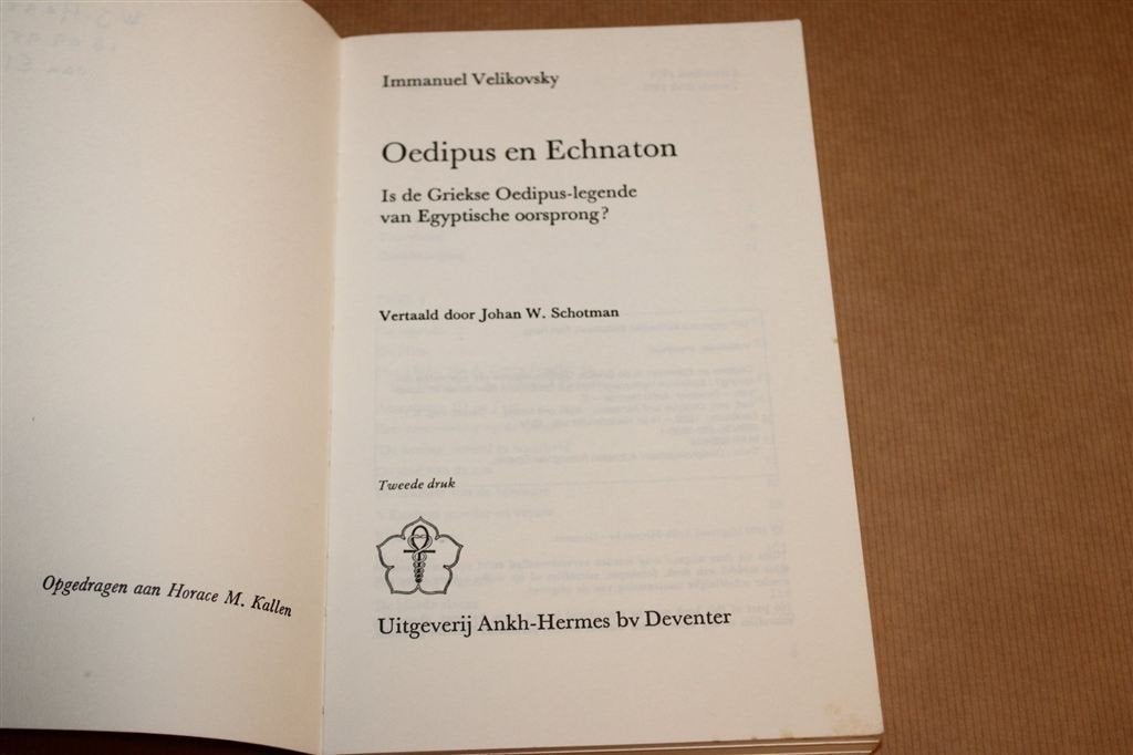Oedipus en Echnaton — Velikovsky, Egyptische Oorsprong, Ophalen of Verzenden, Gelezen, Europa