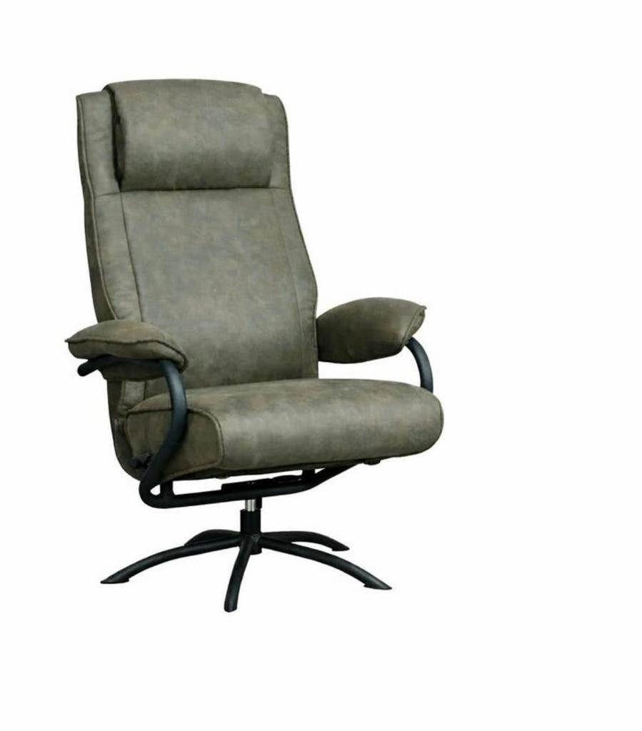 2x Moderne Relaxfauteuils met Lederlook Stof, Ophalen, 75 tot 100 cm, Zo goed als nieuw, Stof