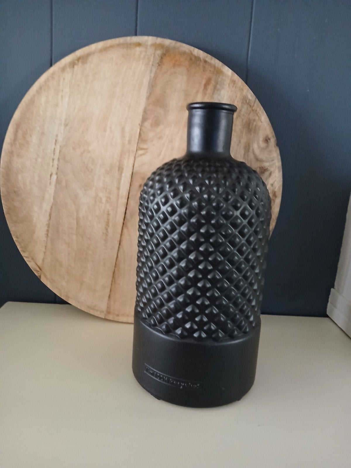 zwarte vaas fles, Huis en Inrichting, 29 cm, Zwart, Ophalen of Verzenden, Zo goed als nieuw
