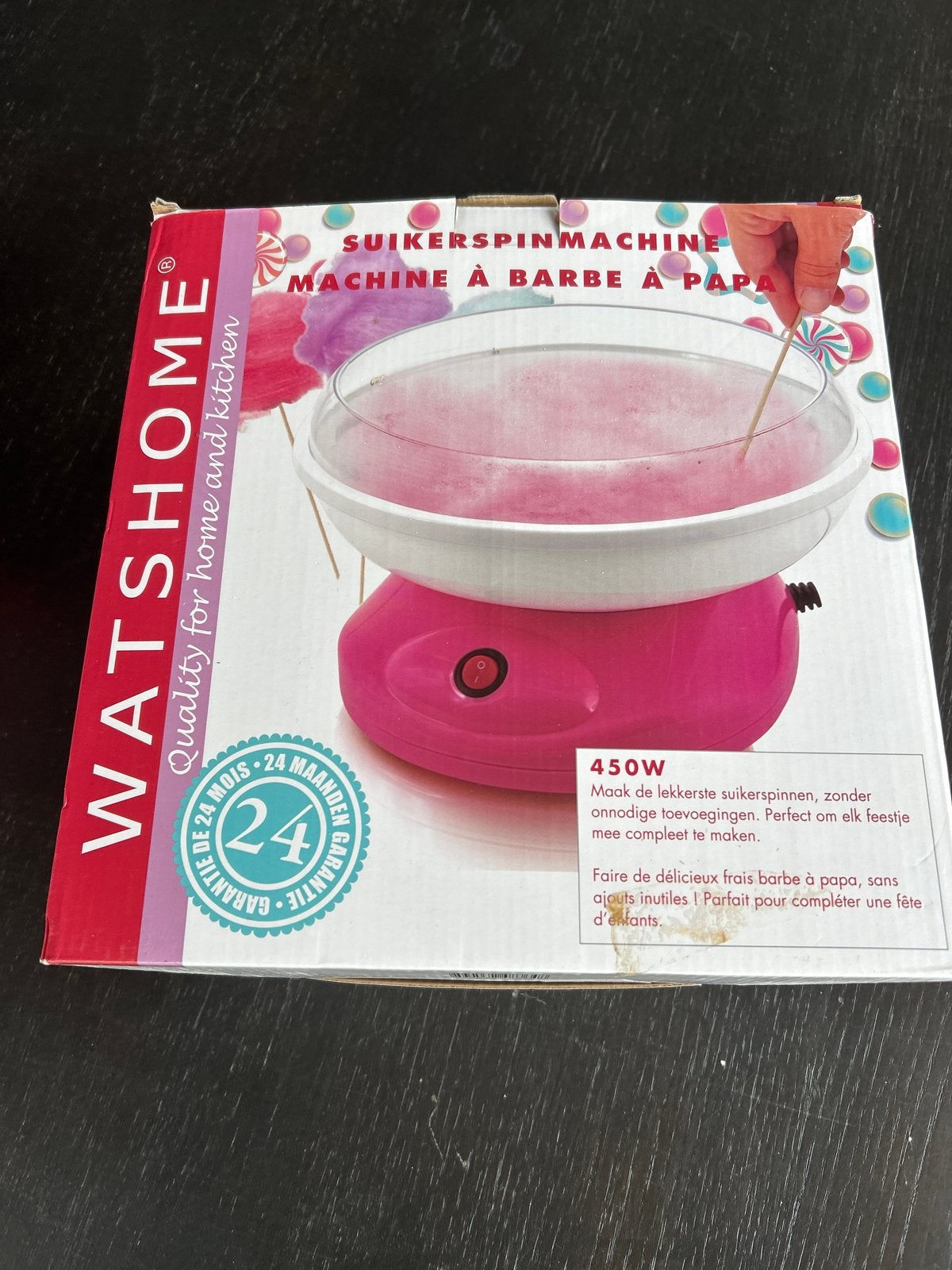 Watshome Suikerspinmachine 450W - Roze, Ophalen of Verzenden, Nieuw