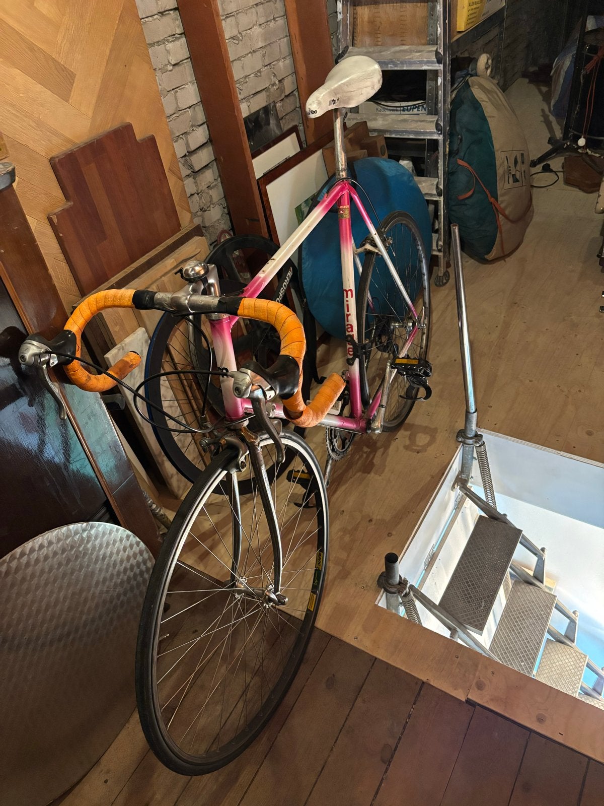 Vintage racefiets Mirage, roze/wit, Shimano RX100, 28 inch, Gebruikt, 53 tot 57 cm, Ophalen