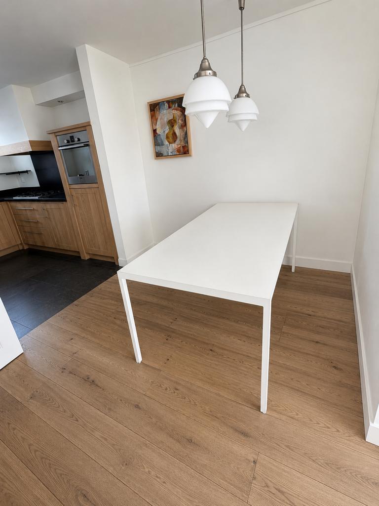 Witte eettafel, Huis en Inrichting, Tafels | Eettafels, Ophalen, Rechthoekig, 150 tot 200 cm, 50 tot 100 cm