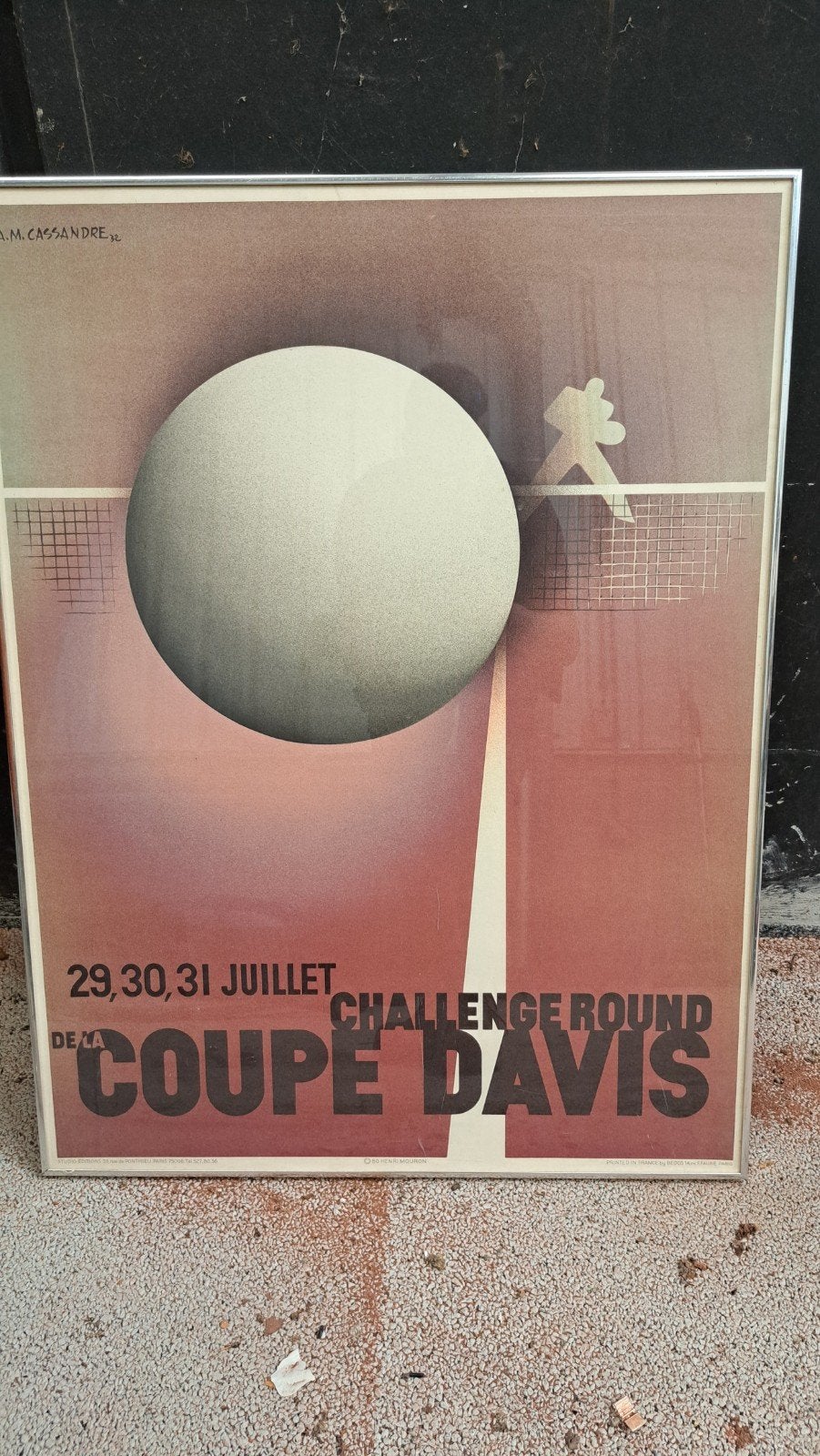 A.M. Cassandre Coupe Davis Vintage Poster (ca. 1980), Antiek en Kunst, Kunst | Litho's en Zeefdrukken, Ophalen