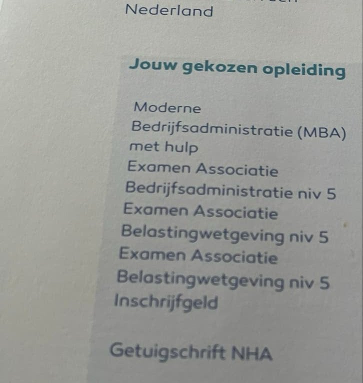 NHA Moderne Bedrijfsadministratie (MBA) Cursus, Ophalen of Verzenden