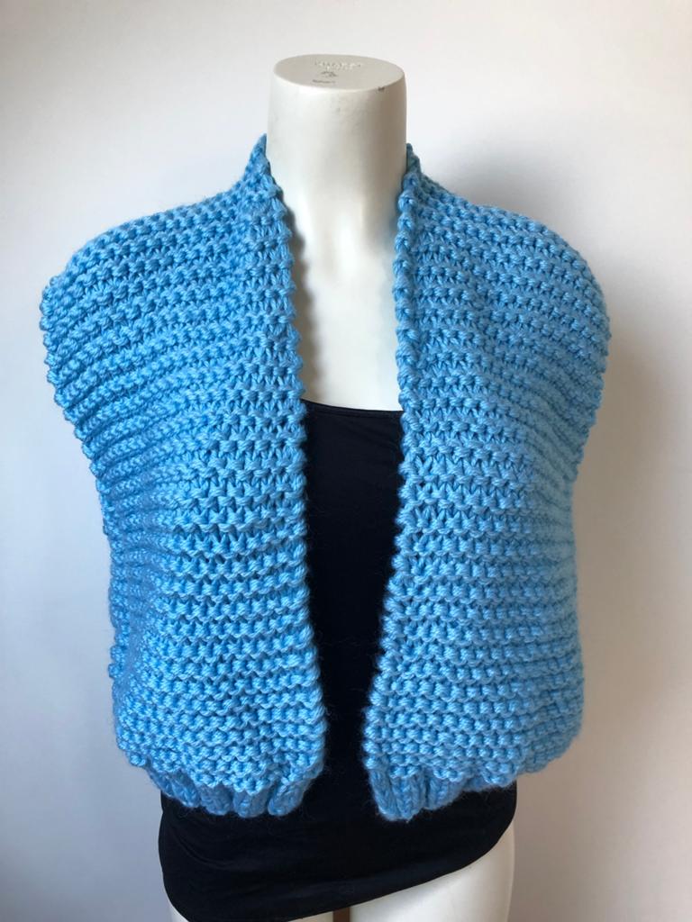 Kiro by kim lichtblauw mouwloos gilet vest wol wollen, Maat 38/40 (M), Blauw, Ophalen of Verzenden, Zo goed als nieuw