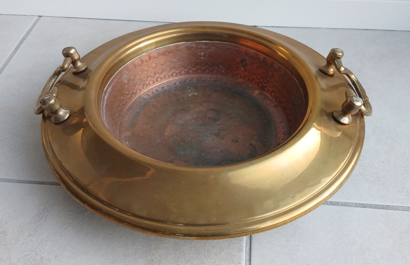 Grote koperen schaal brassero, Ophalen of Verzenden