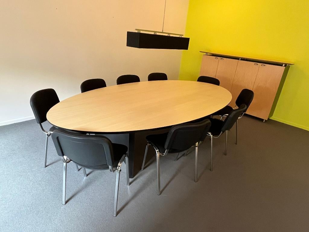 Vergadertafel 300x160cm, ovaal, esdoorn blad, Ophalen, Overige typen, Hout, 300 cm