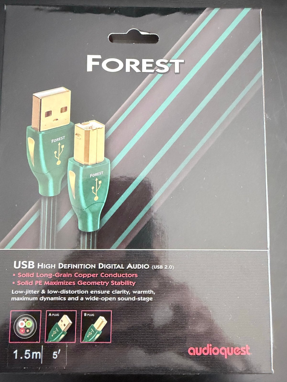 AudioQuest Forest USB A-B kabel 1.5m - High Definition Audio