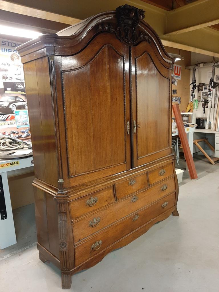 Antiek Louis XVI Eiken Kabinet - 246x190x68 cm, Antiek en Kunst, Ophalen of Verzenden
