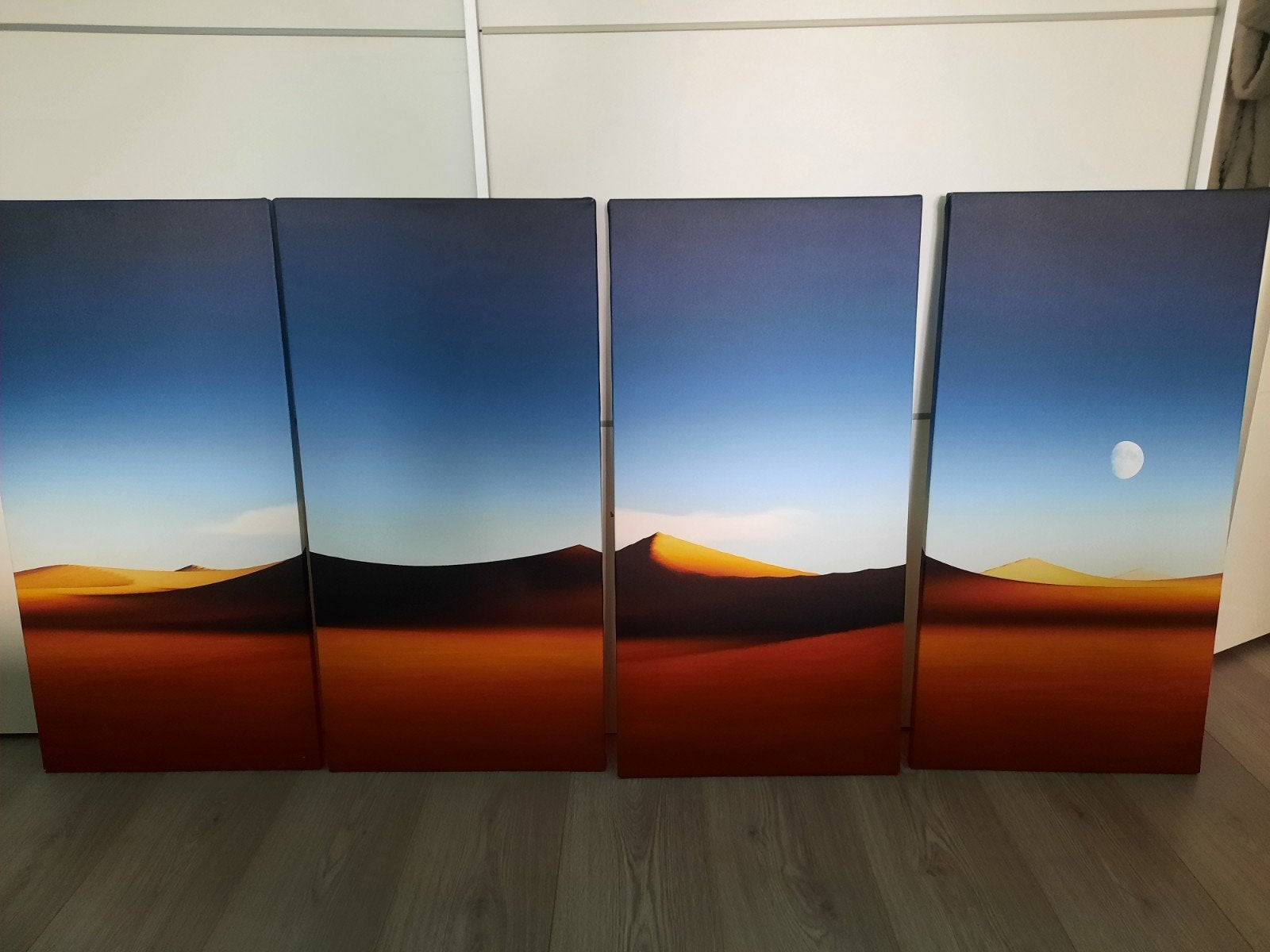 4-luik canvas schilderij woestijn, Ophalen, Gebruikt, Schilderij, 160 cm