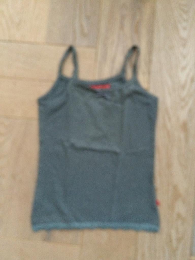 zgan olijfgroene/taupe top Bengh per Principesse mt 110/116, Meisje, Ophalen of Verzenden, Zo goed als nieuw, Shirt of Longsleeve