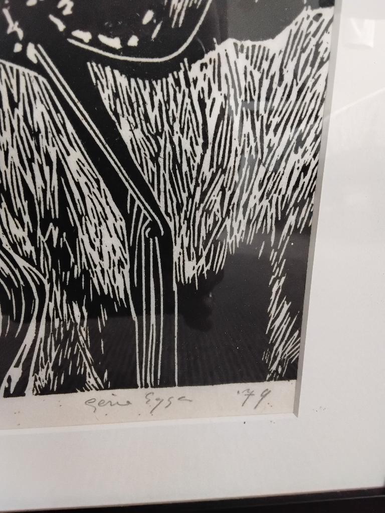 Litho Gene Eggen, Ophalen, Ingelijst, Portret, 57 cm
