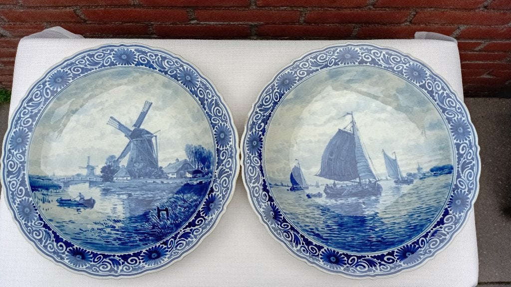 Royal Delft Porceleyne Fles 1946 / 1957 (4x wandbord⁸, Antiek en Kunst, Ophalen of Verzenden