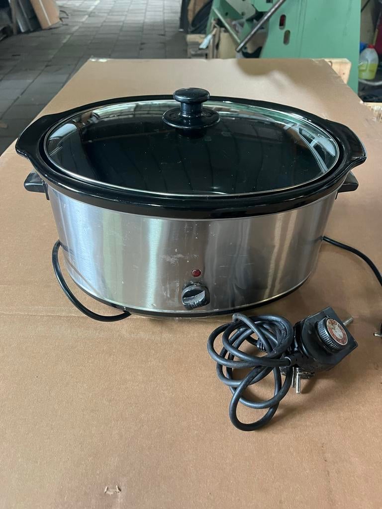 Slowcooker met glazen deksel, Witgoed en Apparatuur, Slowcookers, Ophalen, Gebruikt