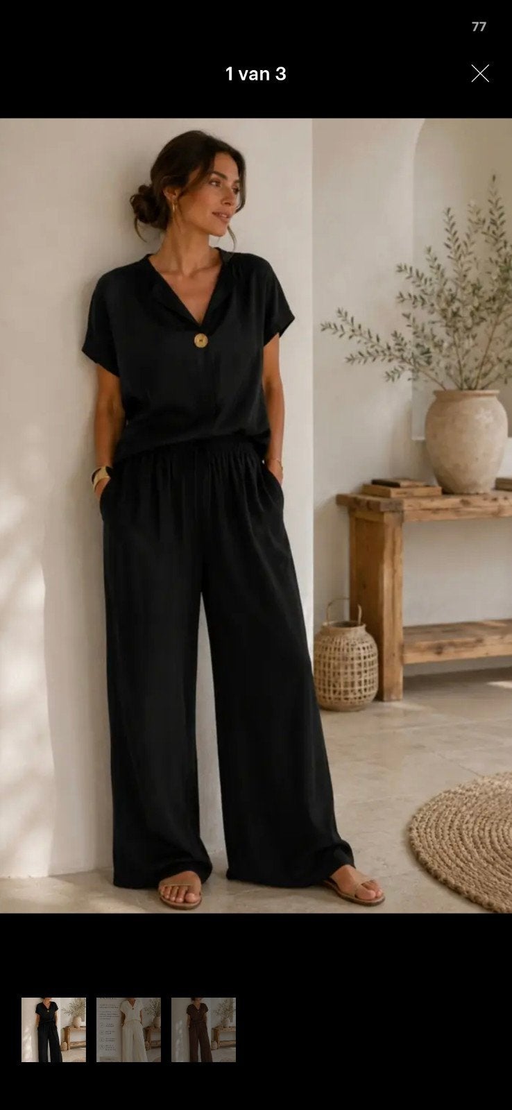 zwart broek pak one size draagbaar tot 46, Zwart, Maat 42/44 (L), Nieuw, Ophalen of Verzenden
