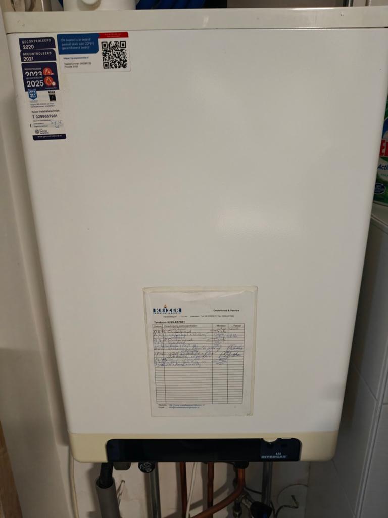 Intergas Kombi Kompakt HRE 28/24 CV-ketel, Ophalen, 30 tot 80 cm, Gebruikt, Hoog rendement (Hr)