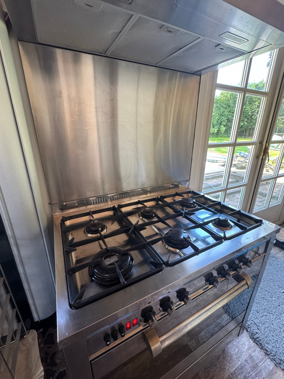 Pelgrim Fornuis met Oven en Afzuigkap - RVS, Witgoed en Apparatuur, Ophalen, Gebruikt, Hete lucht, 60 cm of meer