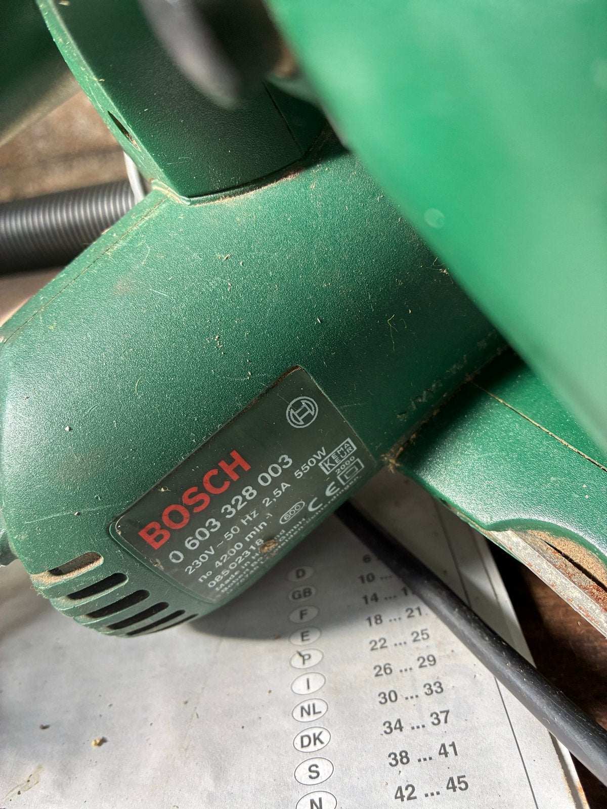 Bosch PKS 40 Cirkelzaag - 550W, Doe-het-zelf en Verbouw, Gebruikt, Cirkelzaag, Ophalen of Verzenden, 30 tot 70 mm