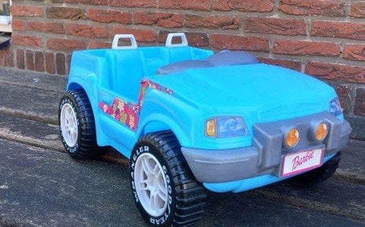 Barbie Jeep Speelgoedauto - Blauw, Ophalen of Verzenden, Gebruikt