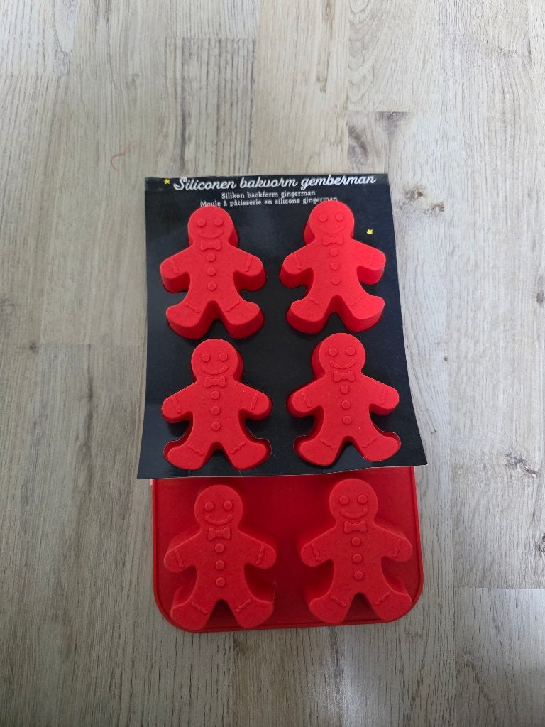 Siliconen bakvorm gemberman, Hobby en Vrije tijd, Taarten en Cupcakes maken, Ophalen of Verzenden, Nieuw, Cupcakes, Bakvorm