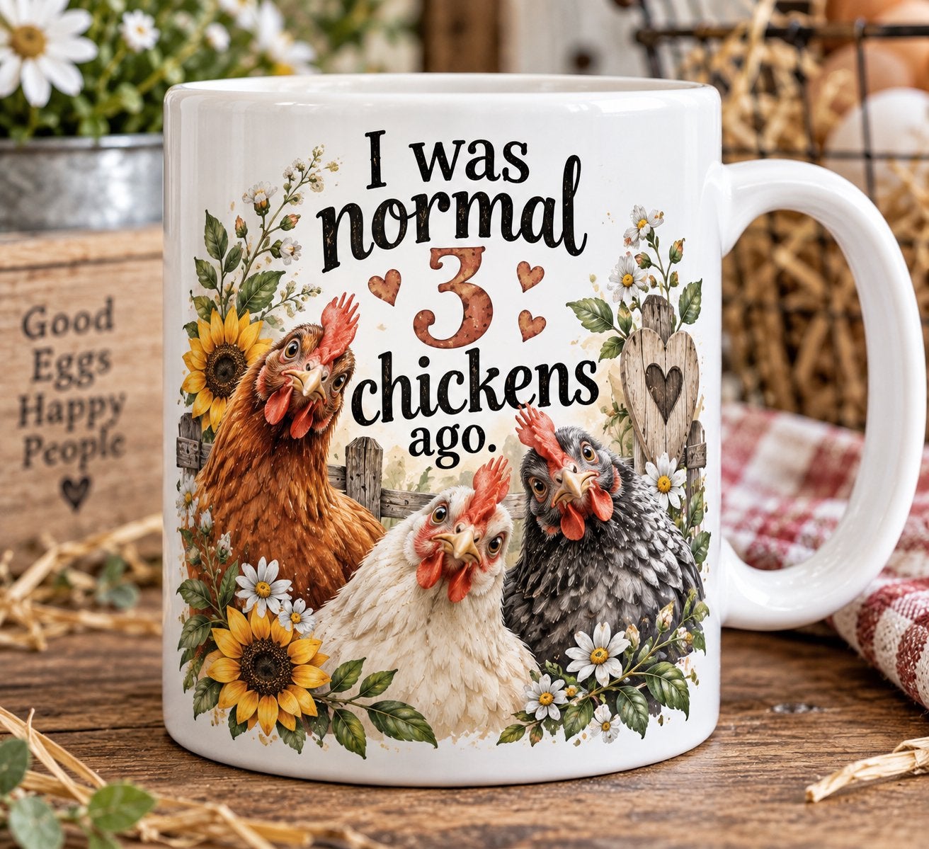 I was normal 3 chickens ago - Kippen mok, Verzenden, Keramiek, Nieuw, Overige stijlen