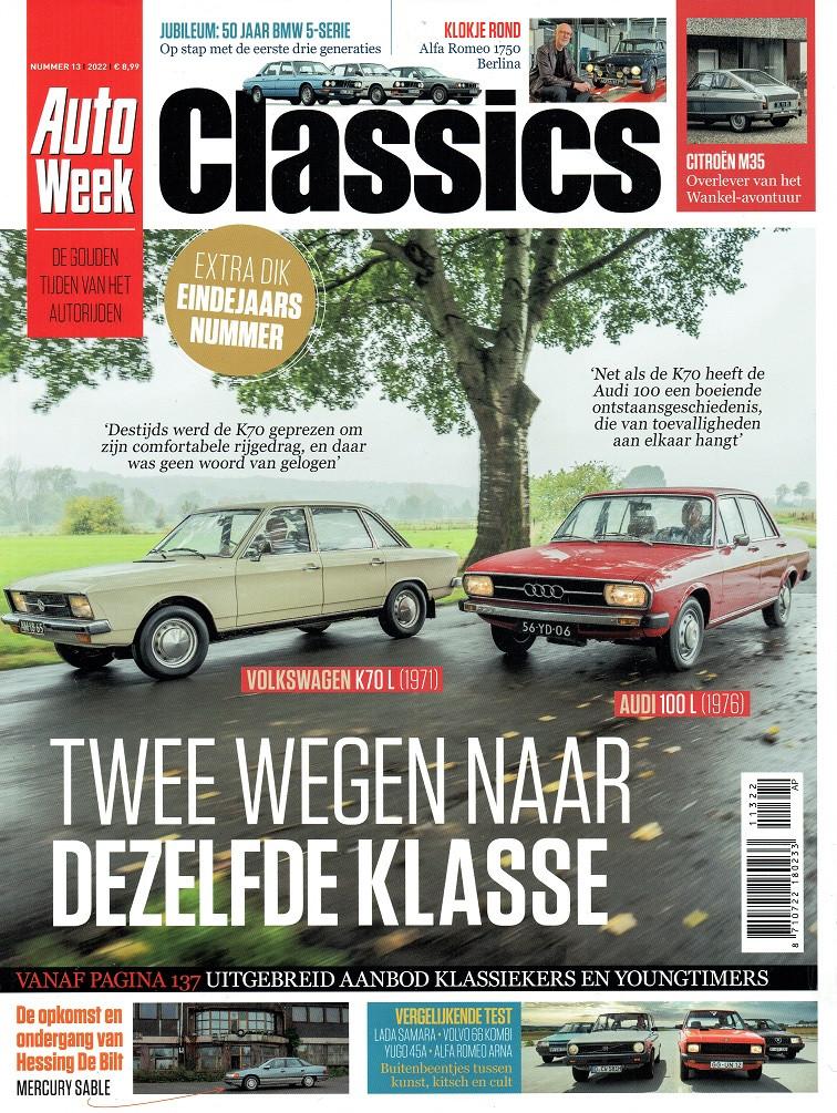Autoweek Classics 2022 nr. 13 (oa Audi 100 & Volkswagen K70), Verzenden, Gelezen, Algemeen
