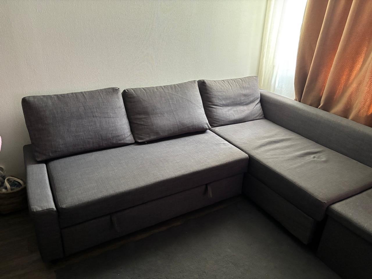 Ikea slaapbank - Grijs, comfortabel en praktisch, Ophalen, Gebruikt, Tweepersoons, 140 cm