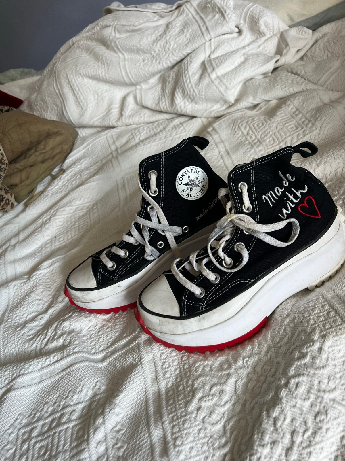 Converse Run Star Hike 'Made With Love' sneakers, Zwart, Ophalen of Verzenden, Sneakers of Gympen, Gedragen