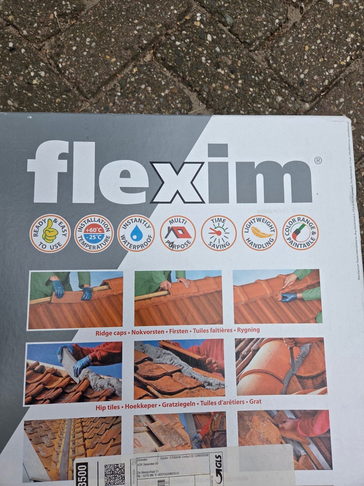 Flexim dakmortel - 2 repen over, Ophalen, Overige materialen, Zo goed als nieuw, Minder dan 5 m²