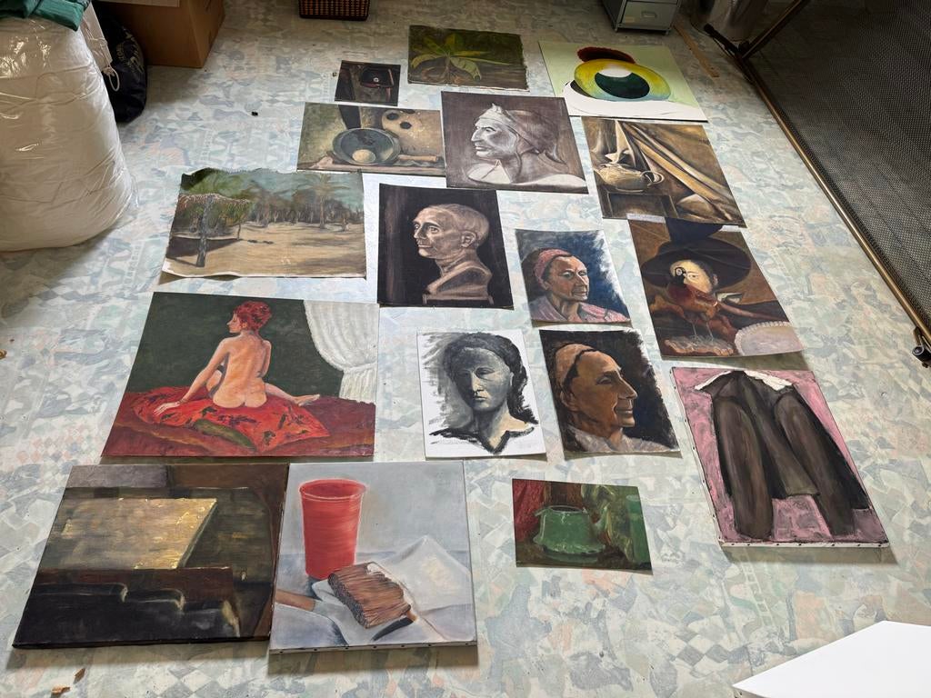Diverse collectie kunstwerken - Schilderijen en tekeningen, Antiek en Kunst, Kunst | Schilderijen | Klassiek, Ophalen of Verzenden