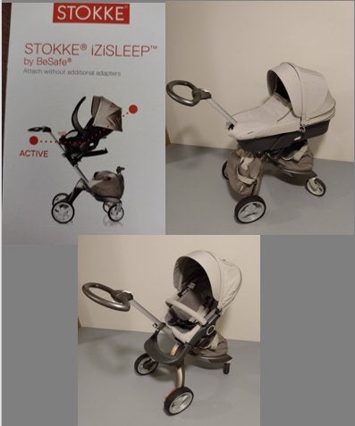 Stokke Xplory Complete-kinderwagen,autostoel,carrycoty-beige, Ophalen, Zo goed als nieuw, Combiwagen, Luchtbanden