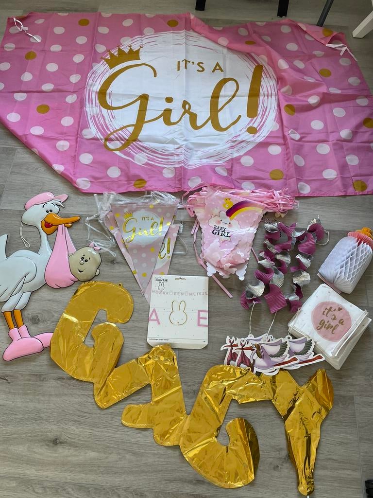 TE KOOP versiering geboorte meisje, Ophalen, Zo goed als nieuw, Versiering, Geboorte of Huwelijk