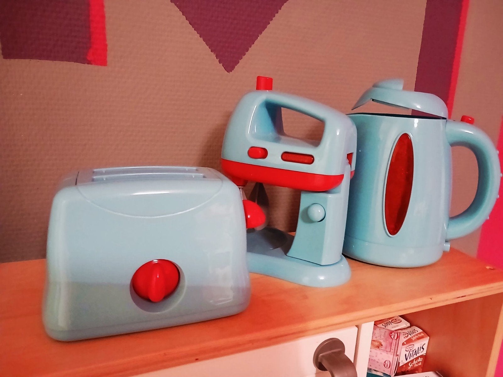 Speelgoed keukenapparatuur set (broodrooster, mixer, waterko, Ophalen of Verzenden, Gebruikt, Meisje