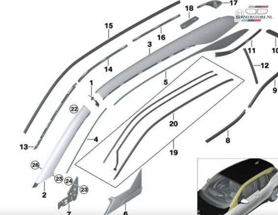 Sticker striping BMW i3 Serie 01 LCi 51437472931 51437472932, Ophalen, -, Nieuw, -