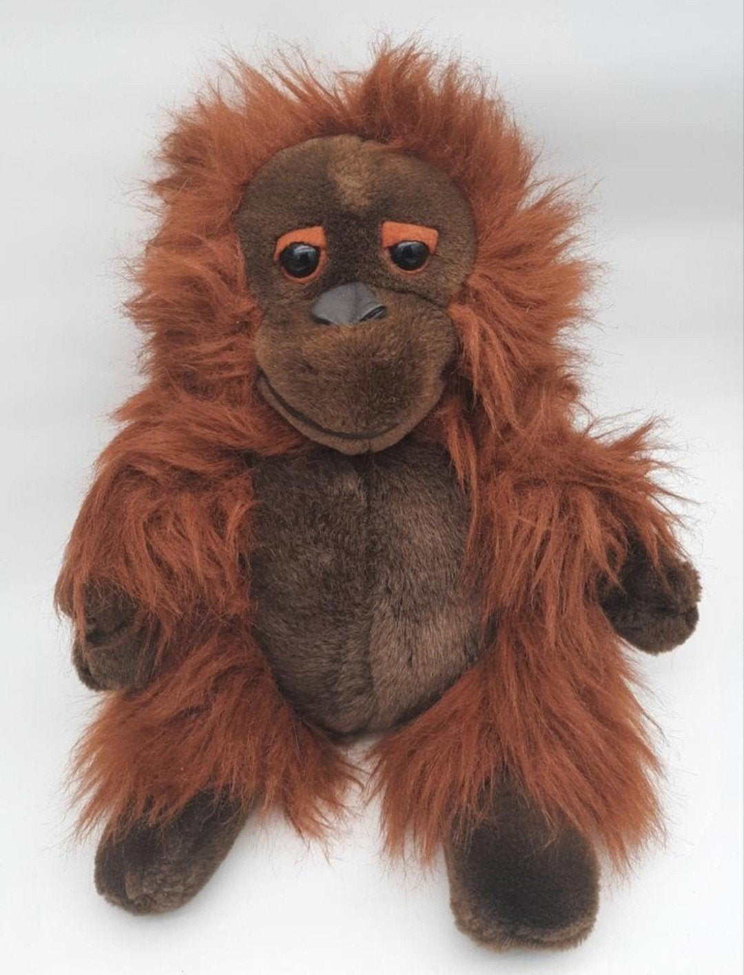 Orang Oetan knuffel handpop ca. 32cm lang, Kinderen en Baby's, Ophalen of Verzenden, Zo goed als nieuw, Aap, Middelgroot (20 tot 80 cm)
