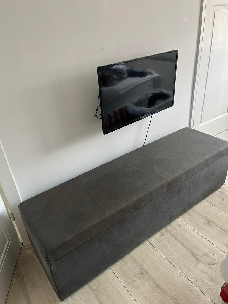 Antracietgrijze Opbergbank voor Slaapkamer/Televisiekamer, Tuin en Terras, Biels, Ophalen of Verzenden, Zo goed als nieuw, Minder dan 100 cm