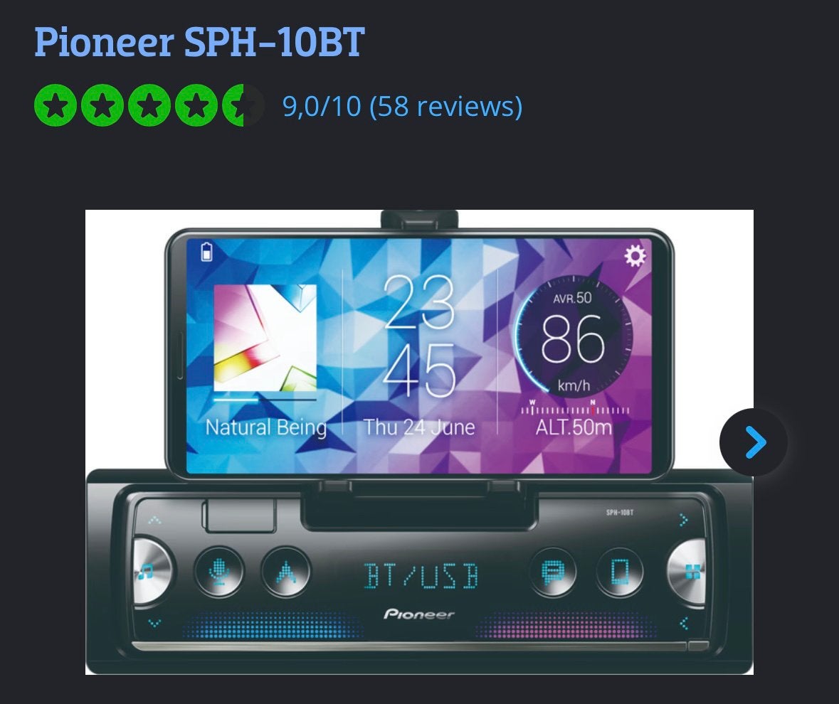 Autoradio Pioneer SPH-10BT, Ophalen of Verzenden, Zo goed als nieuw