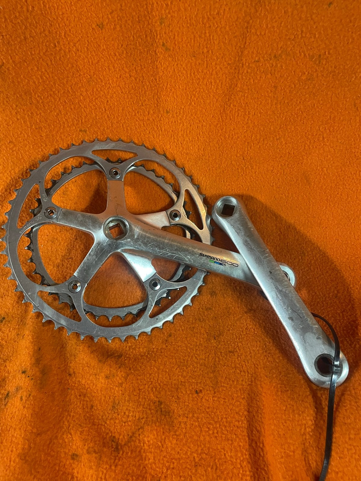 Shimano 600 Crankstel FC-6400 - Racefiets Onderdeel, Crankstel of Pedalen, Gebruikt, Verzenden, Aluminium
