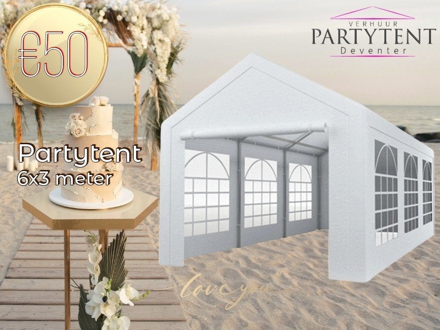Partytent 6x3 meter huren voor trouwfeest buiten, Ophalen, Nieuw, Overige