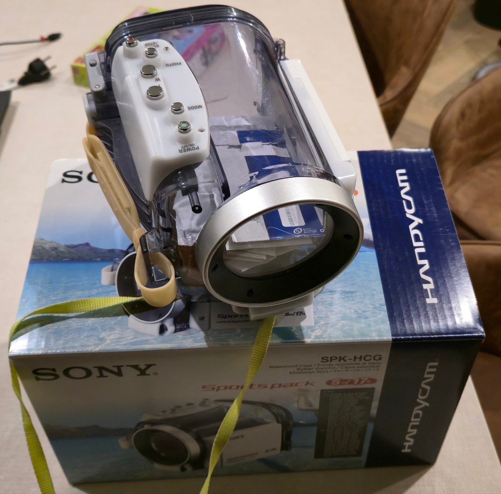 Sony SPK-HCG Sports Pack Waterdichte Behuizing Handycam, Audio, Tv en Foto, Ophalen, Overige typen, Overige soorten, Zo goed als nieuw