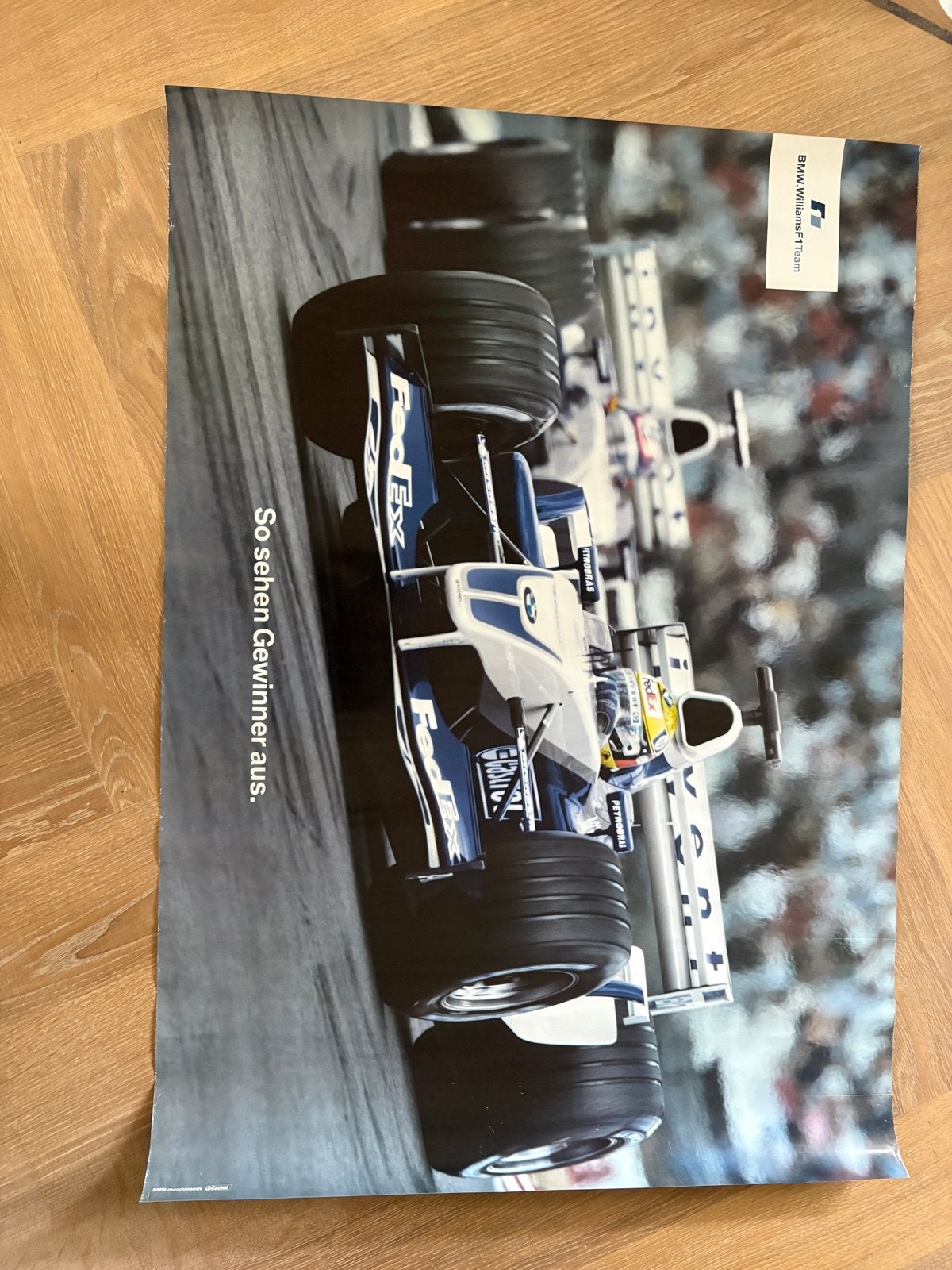 BMW Williams F1 Team poster Ralph Schumacher 60x100cm (2 stu, Verzamelen, Posters, Deurposter of groter, Ophalen of Verzenden