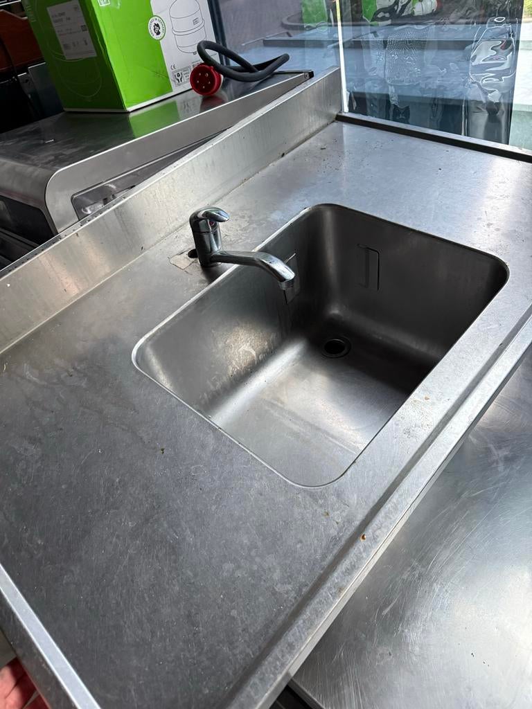 RVS Spoelbak met Kraan en Onderstel - Horeca Keuken, Ophalen, Zo goed als nieuw