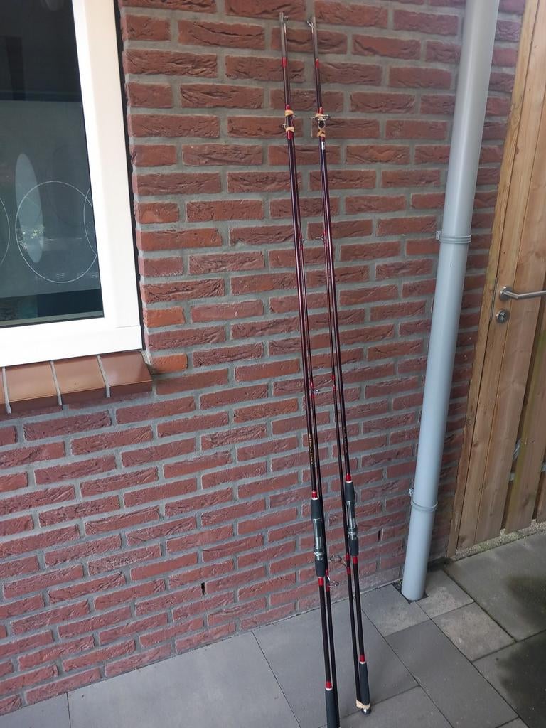 2 Schitterende 12ft Strategy/Spro Karperhengels., Watersport en Boten, Hengelsport | Karpervissen, Ophalen, Gebruikt, Werphengel