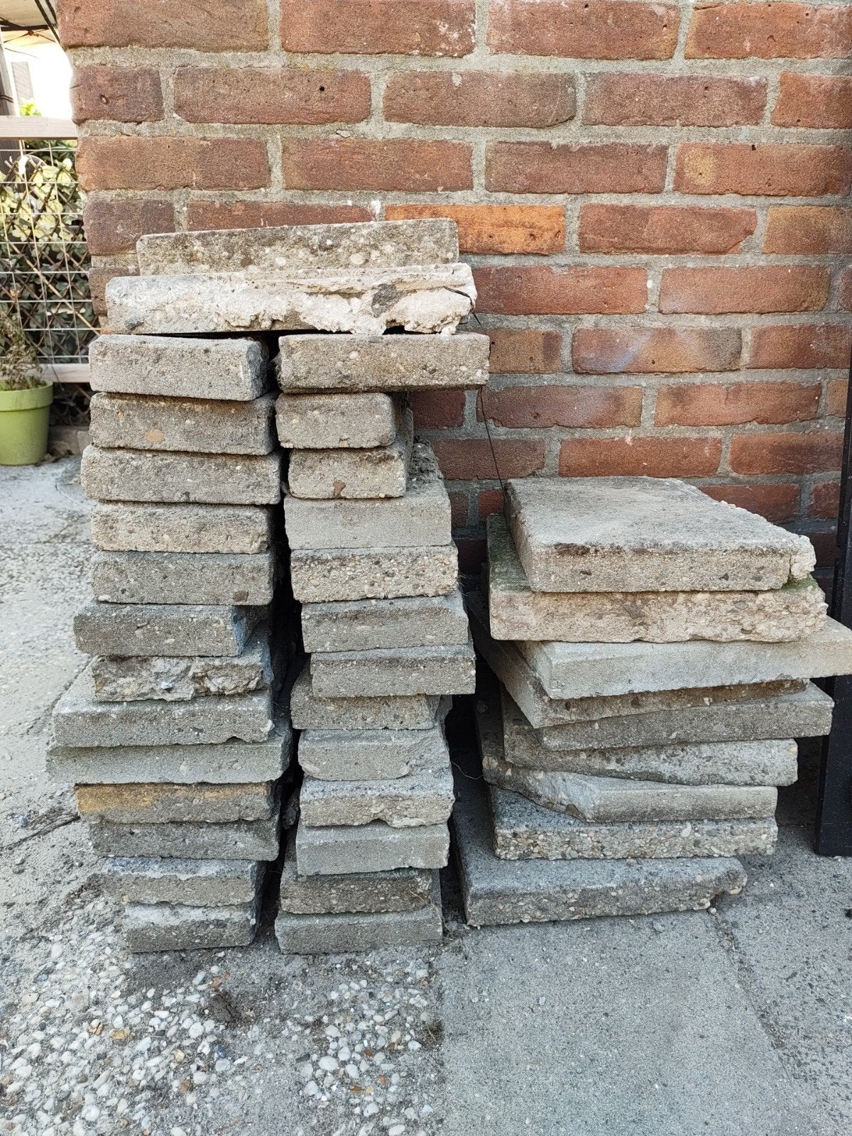 gratis stoeptegels, Ophalen, Gebruikt, Beton, Terrastegels